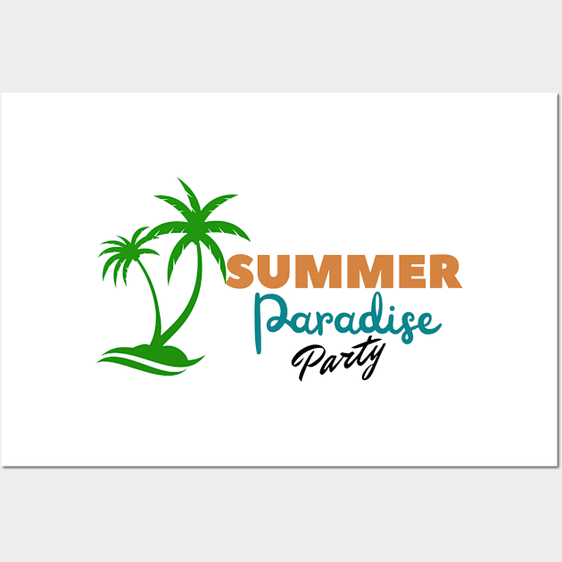 Summer beach paradise party vacation t-shirt Wall Art by pouoQ